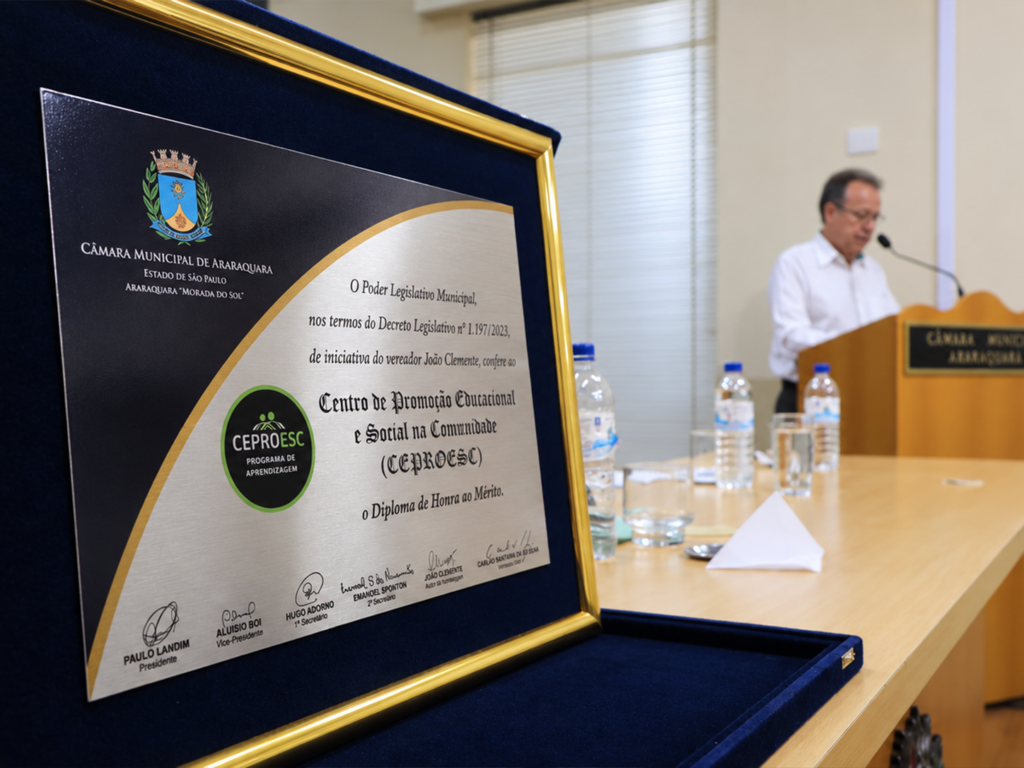 2025 - Ceproesc recebe diploma de Honra ao Mérito da Câmara Municipal de Araraquara
